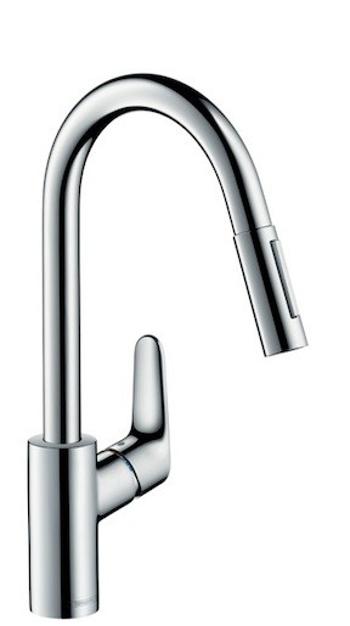 Drezová batéria Hansgrohe Focus M41 s vyťahovacou spŕškou, 2 prúdy chróm 31815000