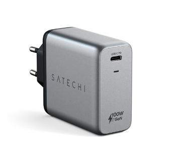 Satechi GaN PD hálózati gyorstöltő USB-C, 100W, asztroszürke