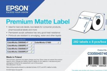 Epson C33S045740 Premium Matte, pre ColorWorks, 105x210mm, 282ks, biele samolepiace etikety