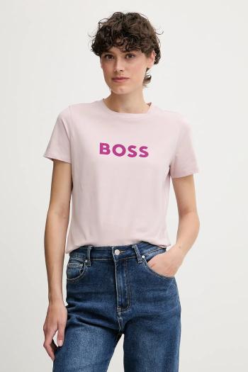Bavlnené tričko BOSS Orange BOSS ORANGE dámske, fialová farba, 50501139