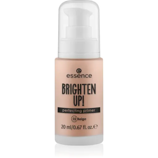 essence BRIGHTEN UP! Perfecting Primer tekutá podkladová báza pod make-up odtieň 02 Beige 20 ml