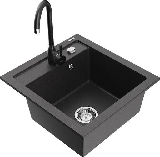 MEXEN/S MEXEN/S - Vito granitový drez vrátane batérie Telma, čierna kropenatá 6503-76-670200-70