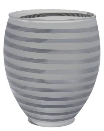 Strieborné pruhované sklenené tienidlo E14 pre lampu Jubilat