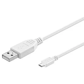 PremiumCord Kábel micro USB 2.0, AB 5m, biela