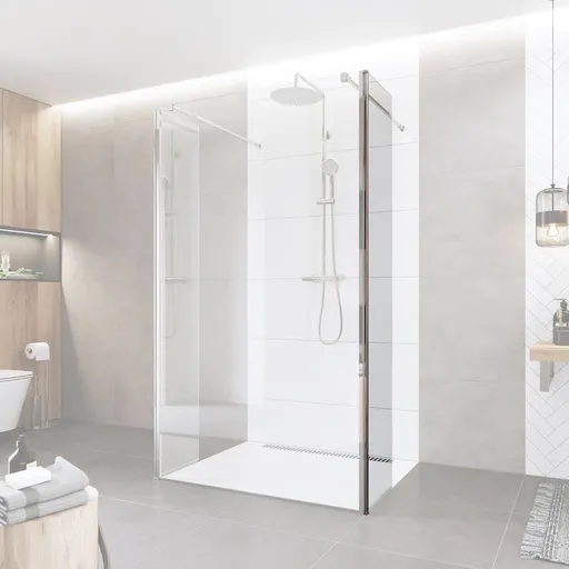 Mereo Bočný diel pre WALK IN, Novea, 35 x 200 cm, chróm ALU, sklo Číre CK10635S