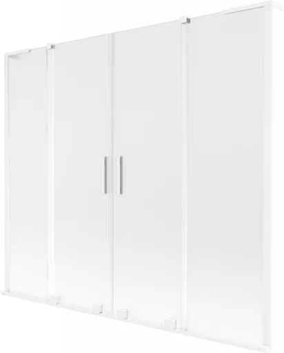 MEXEN/S - Velar L Duo dvojkrídlová posuvná vaňová zástena 180 x 150, dekor, biela 896-180-003-32-20