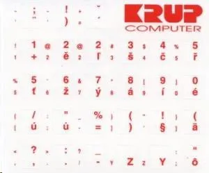 PremiumCord Slovenská prelepka na klávesnici - červená