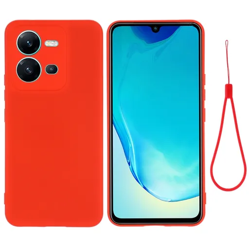 RUBBER Ochranný kryt pre Vivo X80 Lite 5G červený