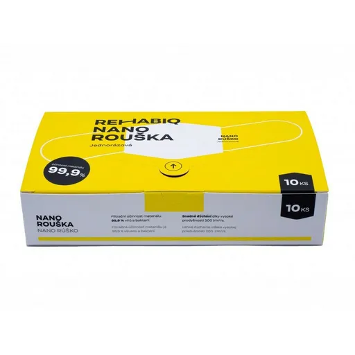 REHABIQ České jednorazové nano rúško s účinnosťou 12 hodín 10 ks