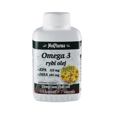 MedPharma OMEGA 3 rybí olej forte - EPA, DHA 60+7cps