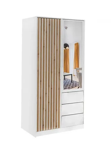 ArtStol Šatníková skriňa BALI LUX D2 | biela/dub wotan