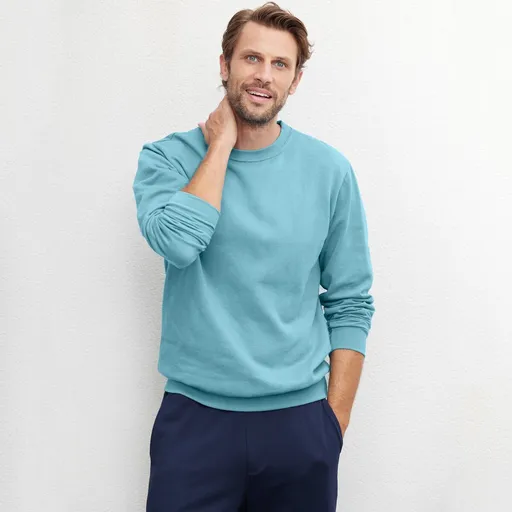 Mikina s okrúhlym výstrihom z česaného moltonu