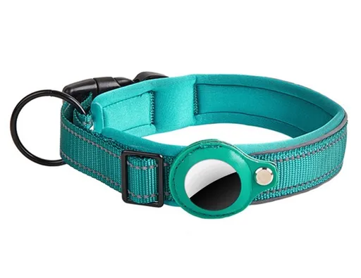 PROTEMIO GLOWY PAW Reflexný obojok pre Apple AirTag VEĽKOSŤ: S - svetlomodrý