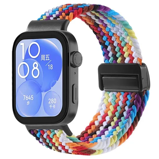 BRAIDED Nylonový remienok pre Huawei Watch Fit 4 / Fit 4 Pro RAINBOW