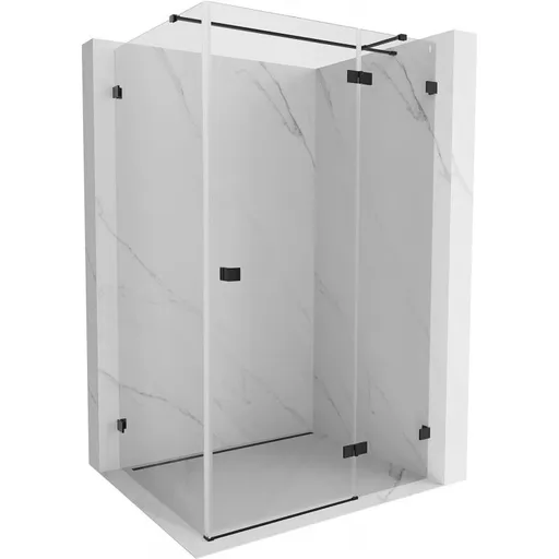 MEXEN/S - Lunar T sprchovací kút dvere krídlové pravá 125 x 120, transparent, čierna 834T-125-120-70-00-P