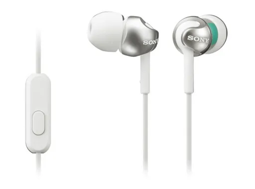SONY stereo slúchadlá MDR-EX110AP, biela
