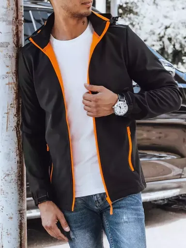 Praktická čierna softshellová bunda