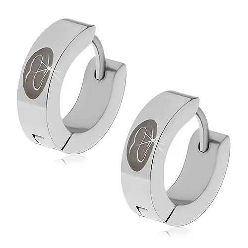 Oceľové náušnice s kĺbovým zapínaním, zvlnený had v čiernom ovále