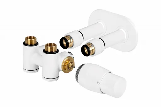 HOPA - THERMCOMBI-SET, stredový ventil (Z4K) s pripojením pre elektrickú tyč - Farba - Biela, Variant - Pravá RDTHERMCOMSETRW