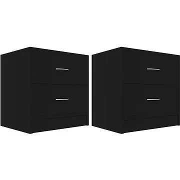 Nočné stolíky, 2 ks, čierne, 40 x 30 x 40 cm, drevotrieska (801038)