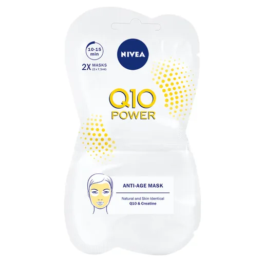 NIVEA Q10 Plus Vyhladzujúca pleťová maska proti vráskam 2 x 7,5 ml