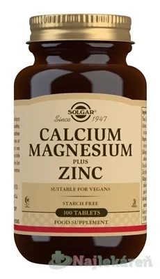 Solgar Vápnik, horčík a zinok 100 tabliet