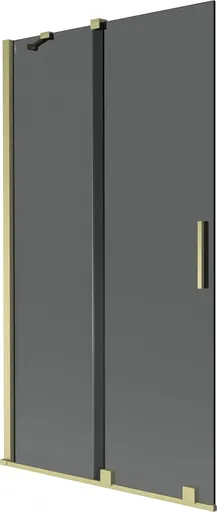 MEXEN/S - Velar dvojkrídlová posuvná vaňová zástena 100 x 150, grafit, zlatá kartáčovaná 896-100-000-41-55