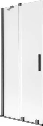 MEXEN/S - Velar dvojkrídlová posuvná vaňová zástena 85 x 150, dekor, grafit kartáčovaná 896-085-000-31-66