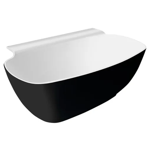 Polysan Nigra voľne stojaca vaňa 158x80 cm liaty mramor ľavá aj pravá čierna 72975