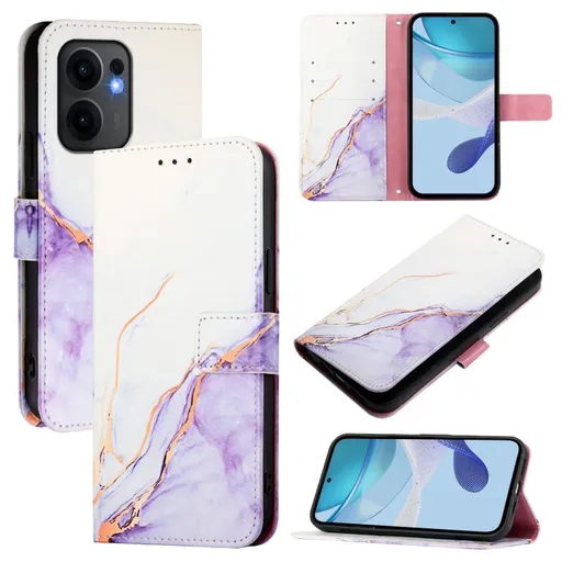 ART MARBLE Peňaženkový kryt pre Oppo Reno13 F 5G / Reno13 FS 5G WHITE PURPLE
