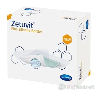 Zetuvit Plus Silicone Border kompres sterilný (12,5 x 12,5 cm) 10 ks