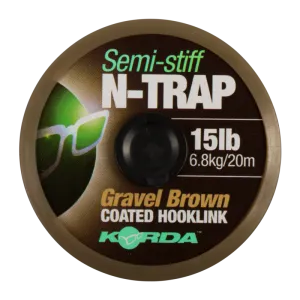 Korda náväzcová šnúrka n-trap semi stiff gravel brown 20 m - 20 lb
