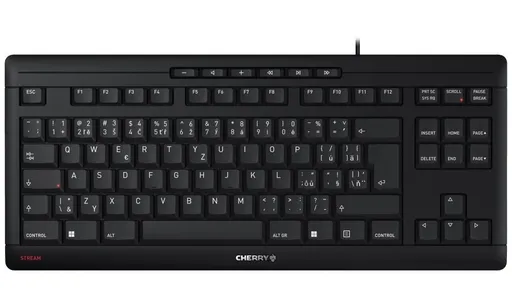 CHERRY klávesnica STREAM TKL, drôtová, USB, CZ+SK layout, čierna