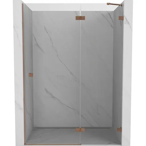 MEXEN/S - Lunar sprchové dvere krídlové pravá 140, transparent, meď kartáčovaná 834-140-000-65-00-P