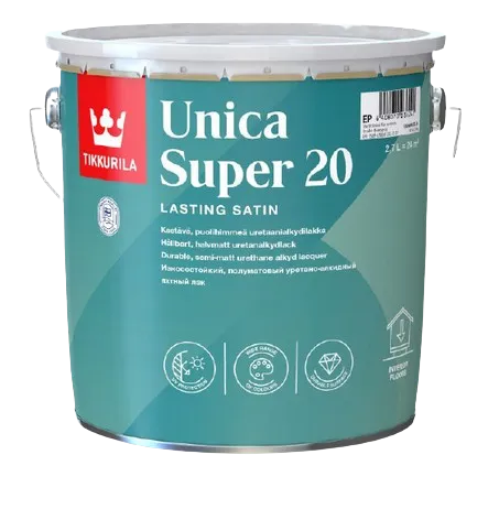 UNICA SUPER 20 - Odolný alkyd-uretánový lak bezfarebný polomatný 2,7 L