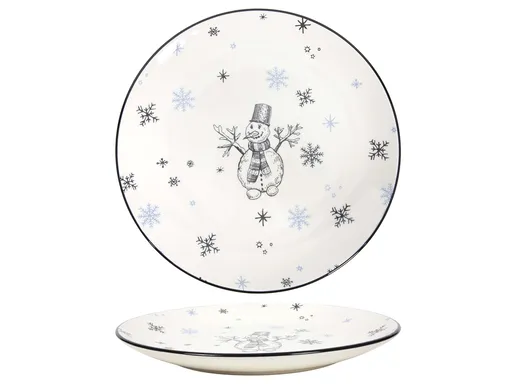 HIT Keramický jedálenský tanier 26,5 cm snehuliak