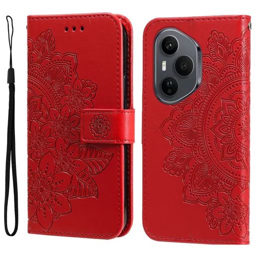 ART MANDALA Peňaženkový obal pre Honor 400 Pro 5G červený