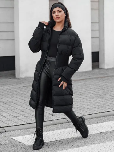 Dámska dlhá prešívaná zimná bunda FABWARM black Dstreet TY4620,skl.7