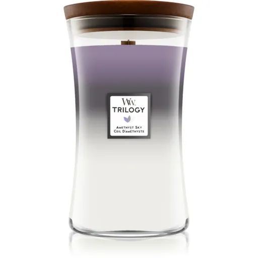 Woodwick Trilogy Amethyst Sky vonná sviečka s dreveným knotom 609.5 g