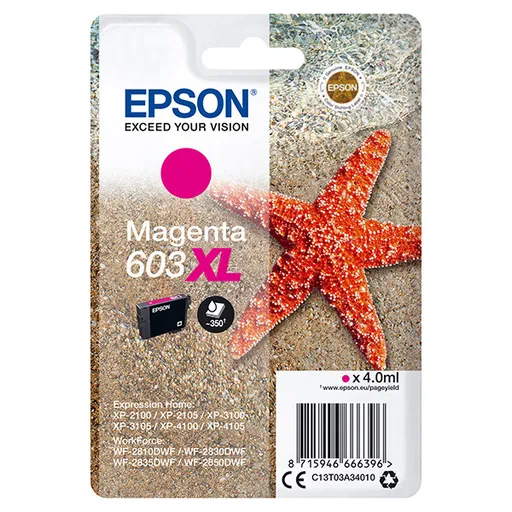 EPSON C13T03A34010 - originálna cartridge, purpurová, 4ml