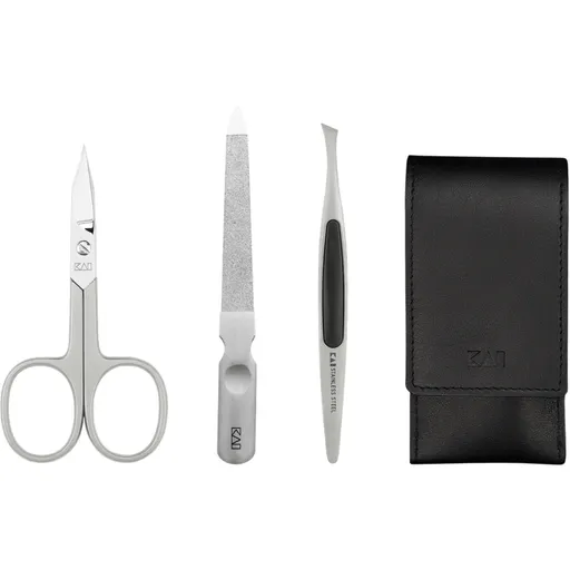 Kai Súprava na nechty v koženom púzdre Beauty Care - nožnice, pilník, pinzeta