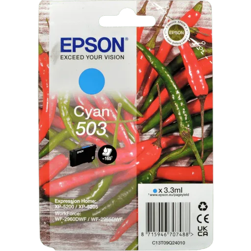 Epson 503 T09Q240 C13T09Q24010 azúrová (cyan) originálna cartridge