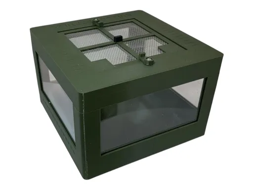 Terárium pre pavúky a hmyz CUBE armádna zelená 150x150x100 mm