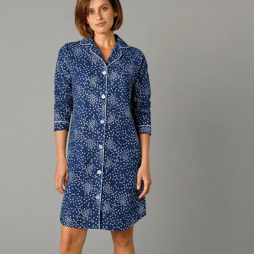 Flanelová nočná košeľa s
		potlačou hviezd