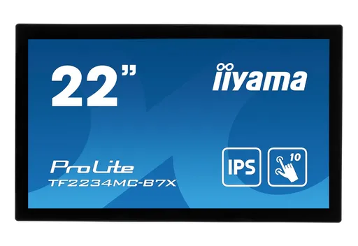22" iiyama TF2234MC-B7X: IPS, FullHD, capacitive, 10P, 350cd/m2, VGA, DP, HDMI, IP65, čierny