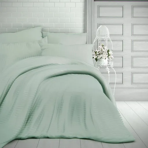 Kvalitex Saténové obliečky Stripe olivová, 240 x 200 cm, 2x 70 x 90 cm, 240 x 200 cm, 2 ks 70 x 90 cm