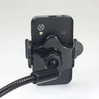 Držiak na mobil, PDA, GPS Logo kloubový, do auta, nastaviteľná šírka, černý, plast, s USB adaptérom 1.5 A, čierna, mobil