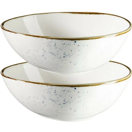 Mäser 2-dielna súprava oválnych misiek Pintar White modré bodky 22 x 19 cm