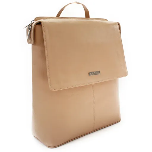 Béžový mestský kožený batoh 311-1660-82