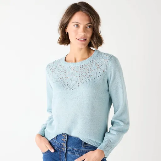 Pulóver s ažúrovým vzorom